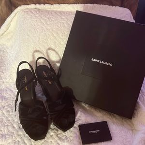 Saint Laurent velvet heel sandals